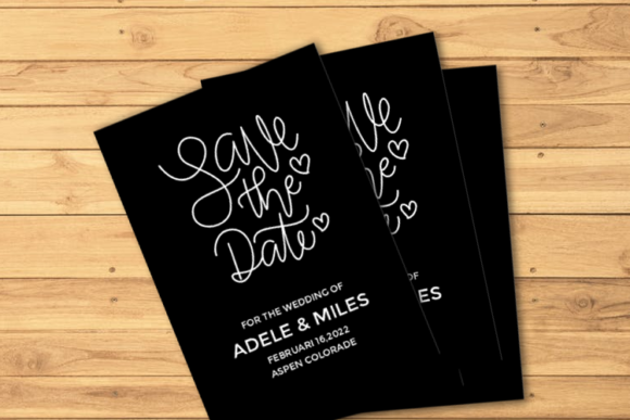 Reviewing Single Line - Quote Save the Date for Embroidery